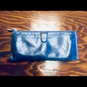 Hobo International clutch wallet leather navy